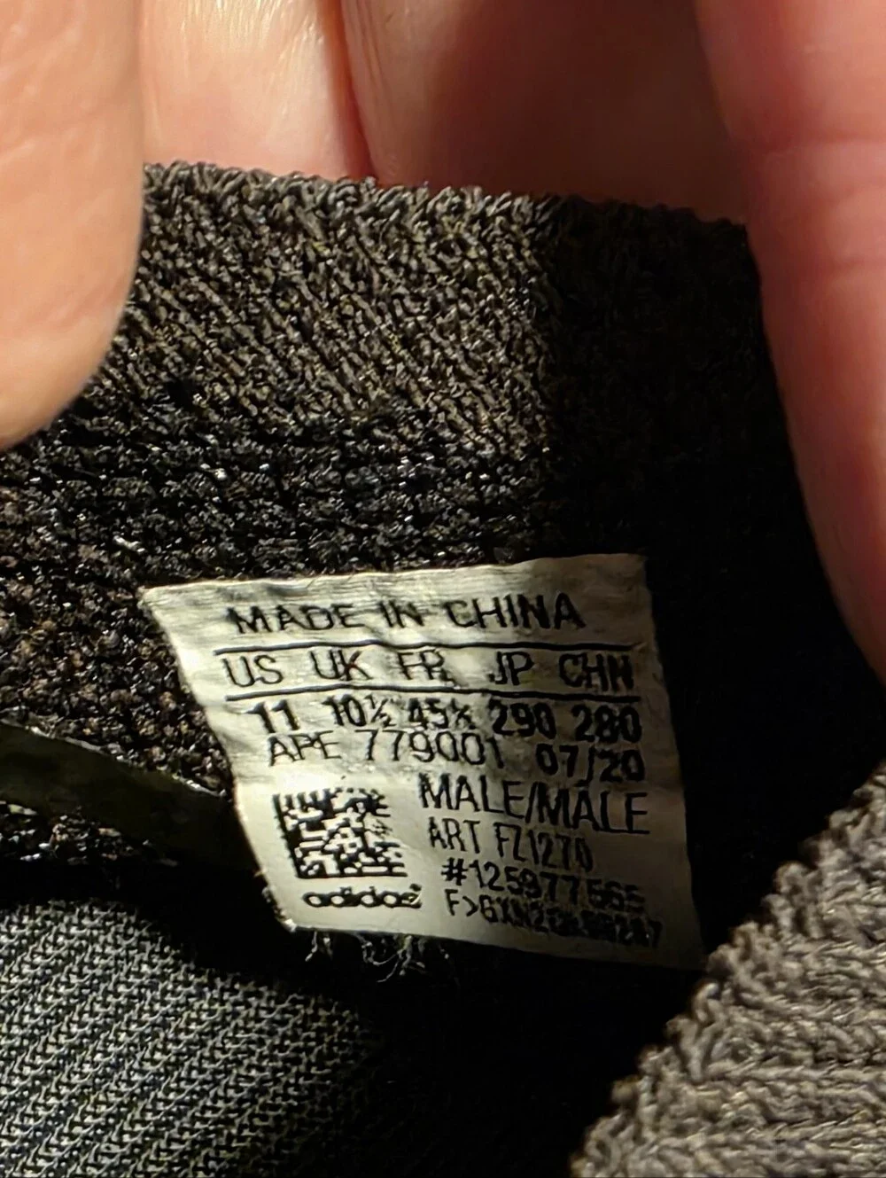 Adidas Yeezy 380 Boost Men's Black And Grey Sneaker - Low Profile Sz. 11